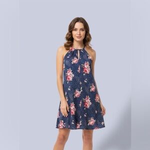 Floral Halter Neck Dress